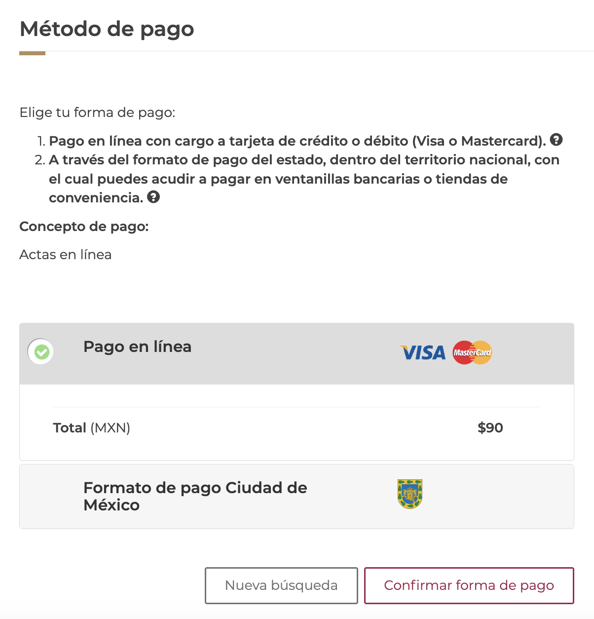 Método de pago